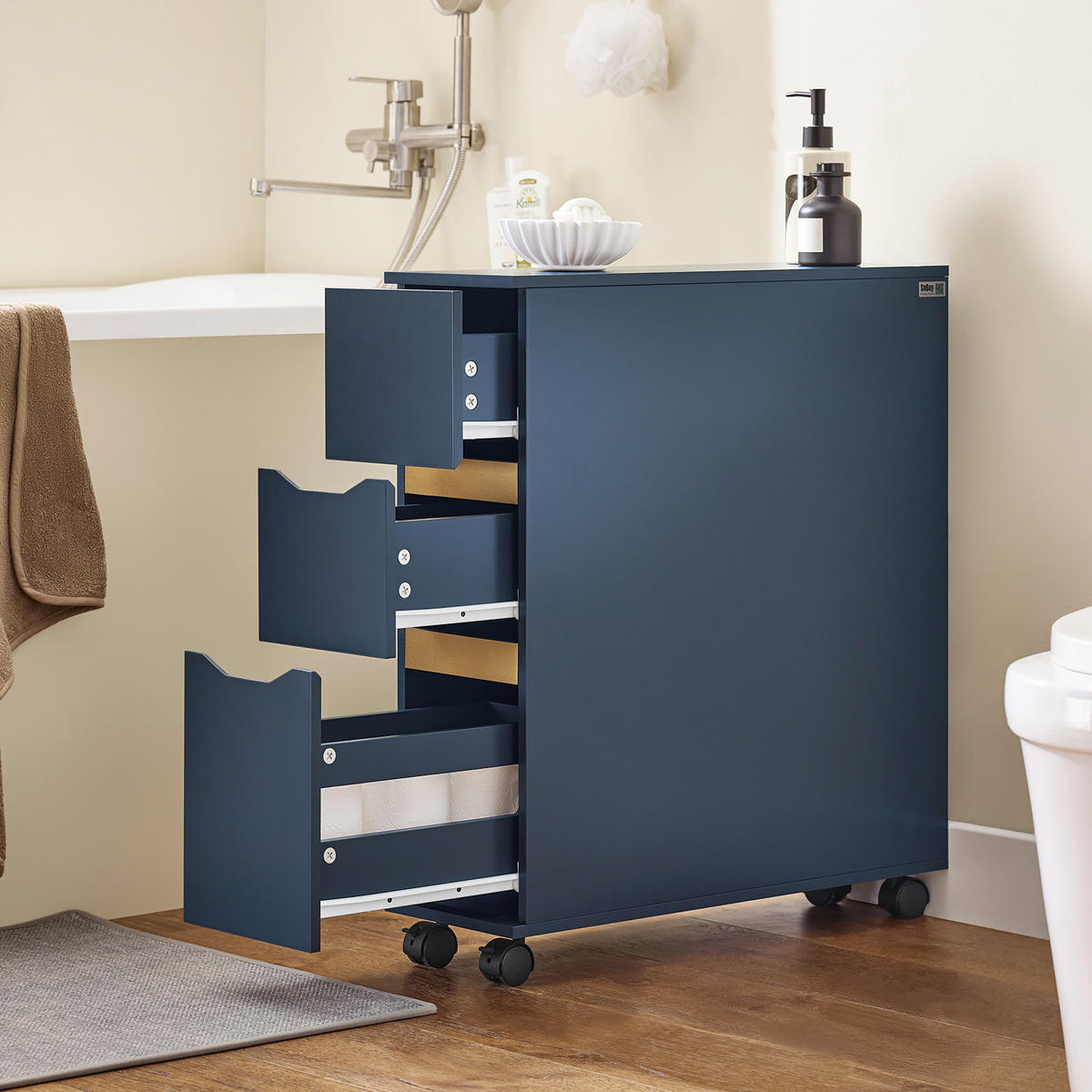 NISCHENWAGEN Blau - Blau, Holzwerkstoff (20/70/60cm) - SoBuy