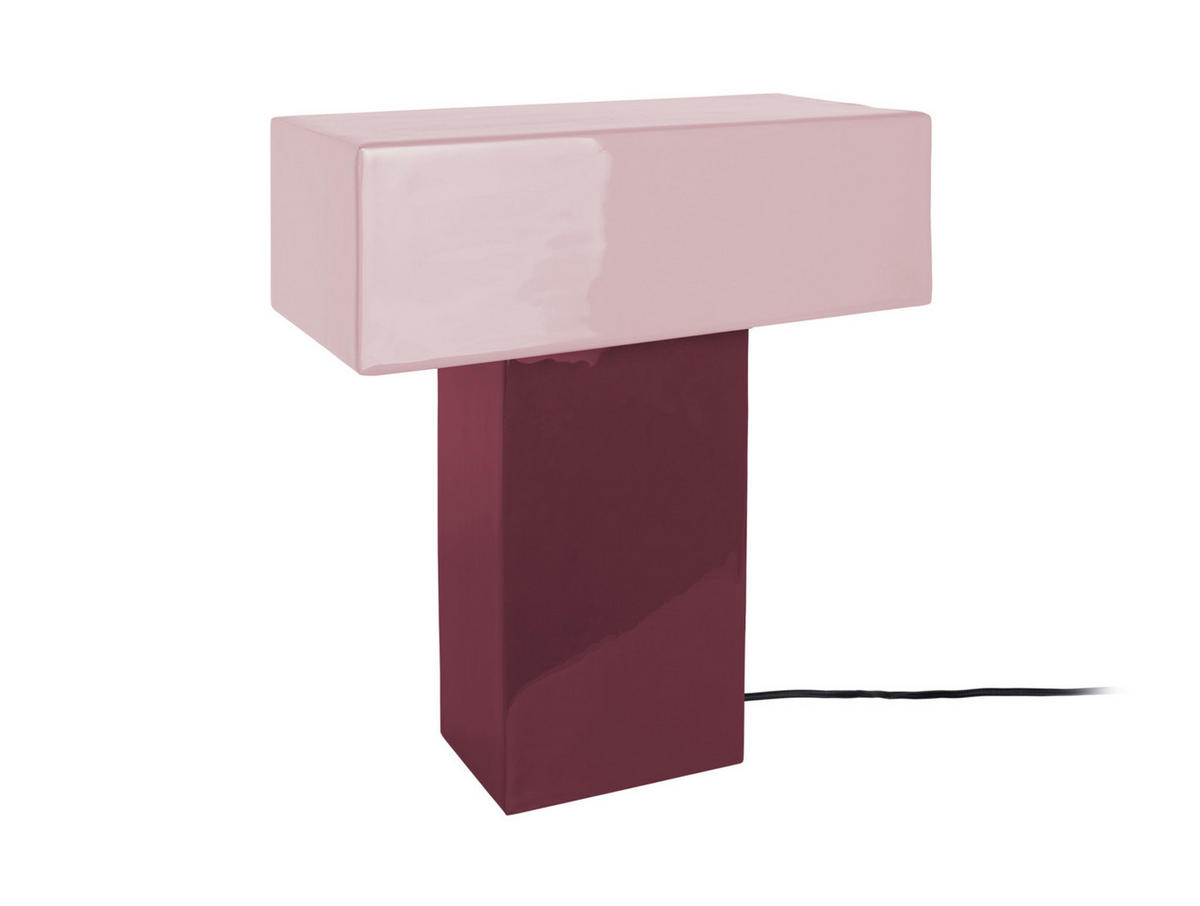 TISCHLAMPE Grato Recto Lila 32/15/35 cm - Lila, Metall (32/15/35cm) - Leitmotiv