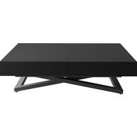 COUCHTISCH Cavetta U höhenverstellbar ausziehbar, Schwarz 120-200/80/27-76 cm - Schwarz, Holzwerkstoff/Metall (80/200/76cm) - WFL GROUP