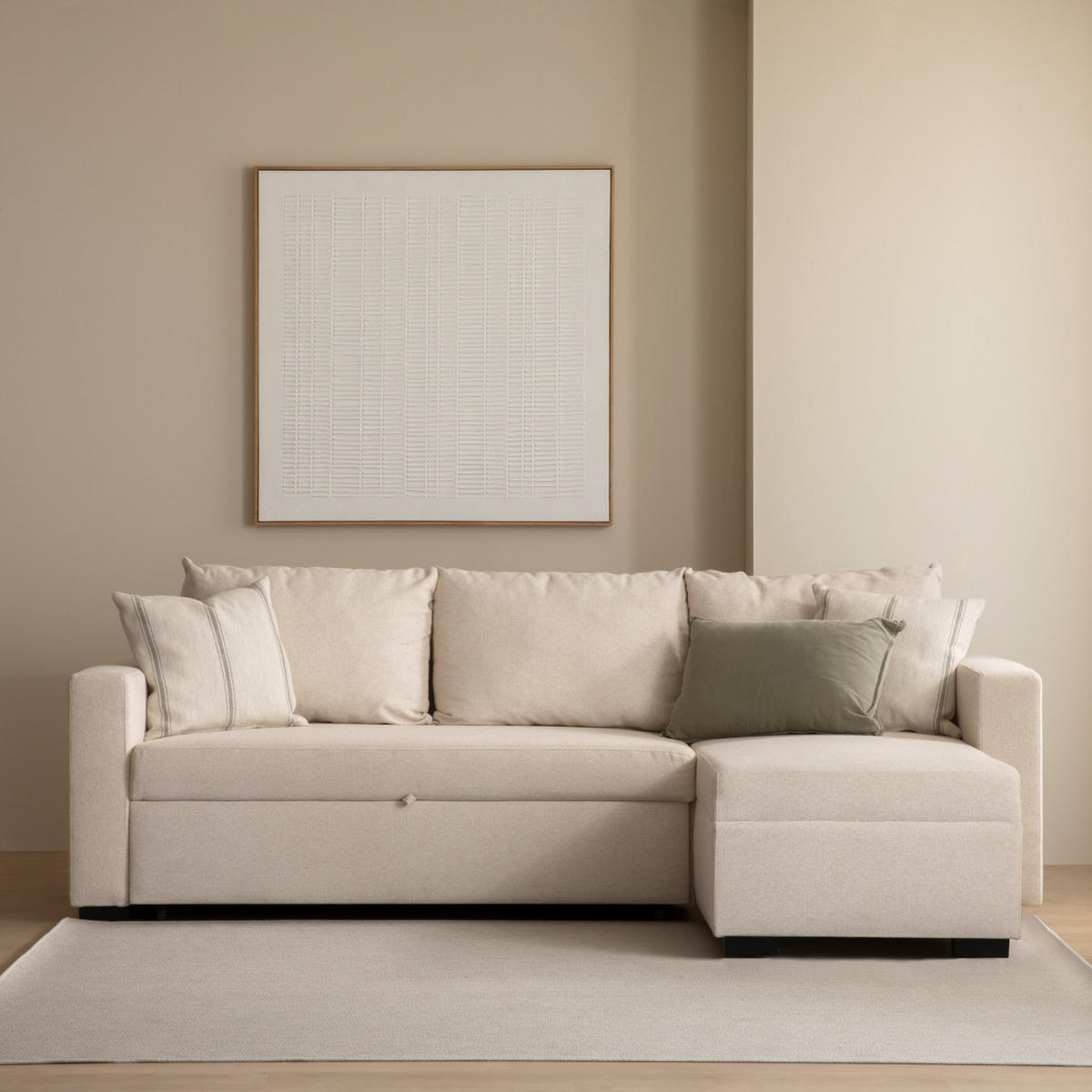 SCHLAFSOFA Onel Beige 233 cm x 83 cm - Beige, Textil (233/83/140cm) - Kenay Home