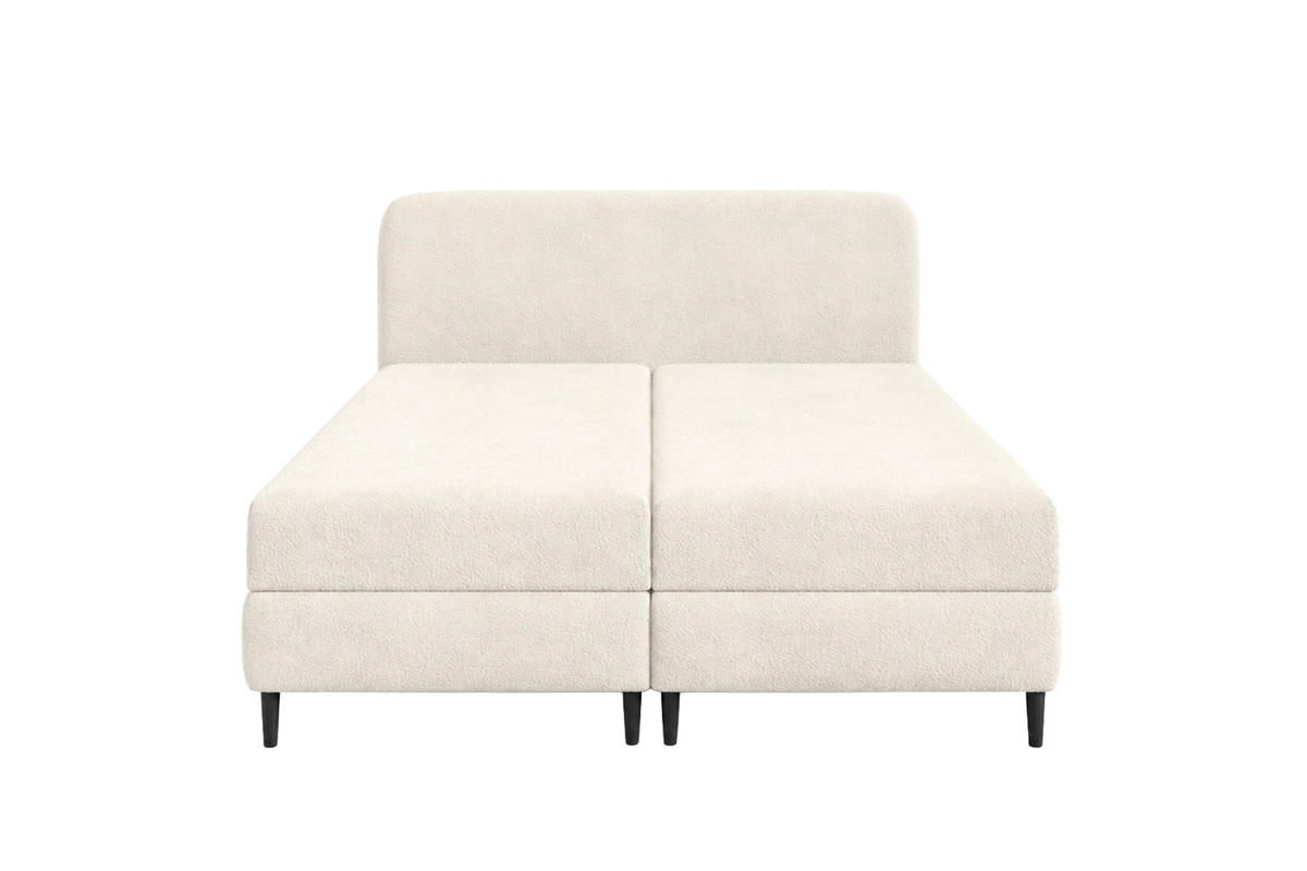 KONTINENTÁLNÍ POSTEL se dvěma úložnými prostory, buklé tkanina Lambi, Ecru, 120x200 cm, FUBU - ecru, dřevo (120/200cm) - Kaiser Möbel