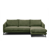 ECKSOFA VILT 4-Sitzer, olivgrün - Schwarz/Olivgrün, Holzwerkstoff/Textil (255/156cm) - Courtois Laville