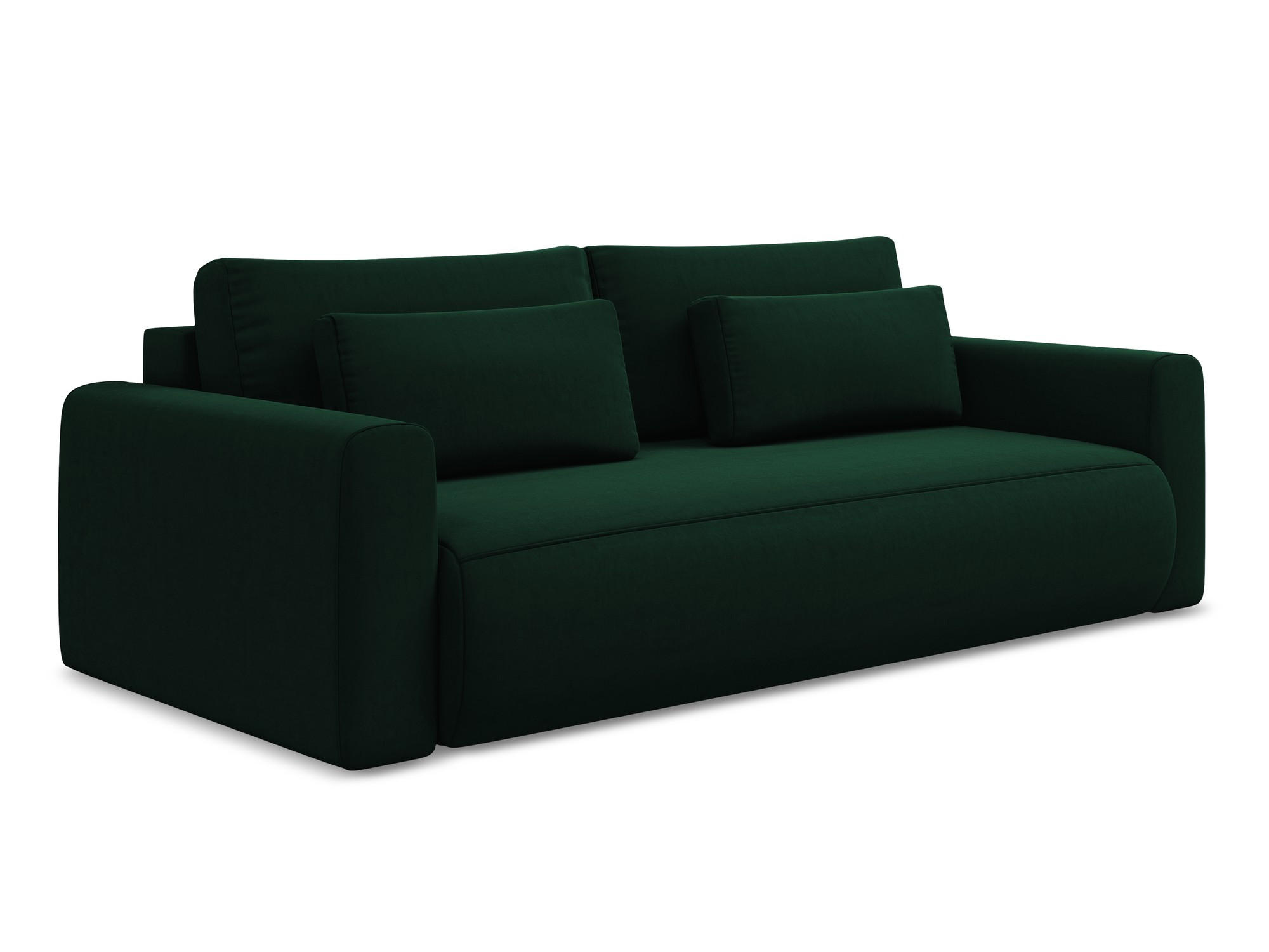 3-SITZER SOFA mit Schlaffunktion Samt Stoff Grün - Dunkelgrün/Schwarz, Kunststoff/Textil (238/82/105cm) - Makamii