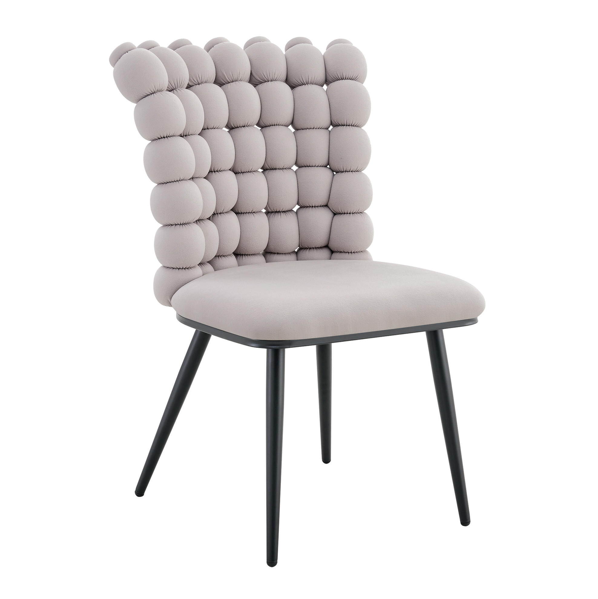 ESSZIMMERSTUHL 2er-Set Samt Light Gray mit Metallbeinen - Hellgrau, Metall (48/88/54cm) - Meubliv