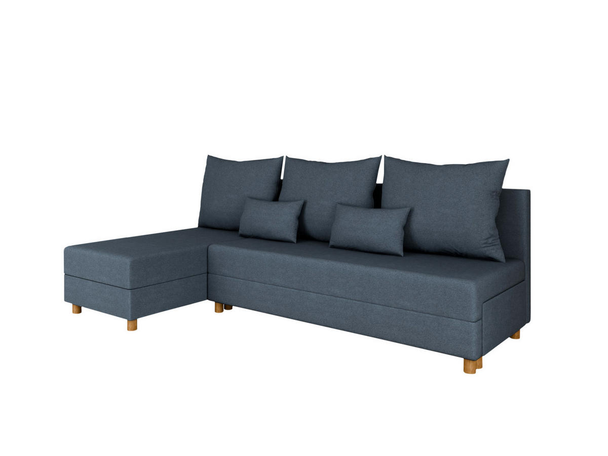 ECKSOFA Lellice L-Form- links oder rechts montierbar, blau - Blau, Holz (214/122cm) - Panda Möbel