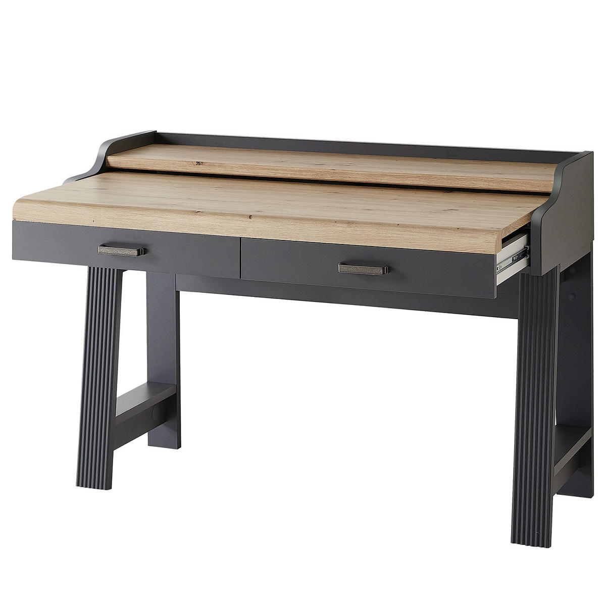 SEKRETÄR - Graphitfarben, Holzwerkstoff/Metall (53/120/84cm) - home24