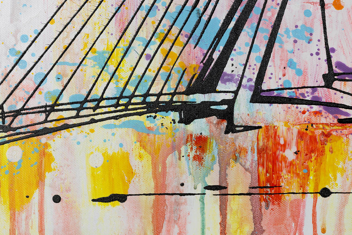 ACRYLBILD HANDGEMALT 120/60 cm - Multicolor/Grau, Holz/Textil (120/60cm) - KUNSTLOFT