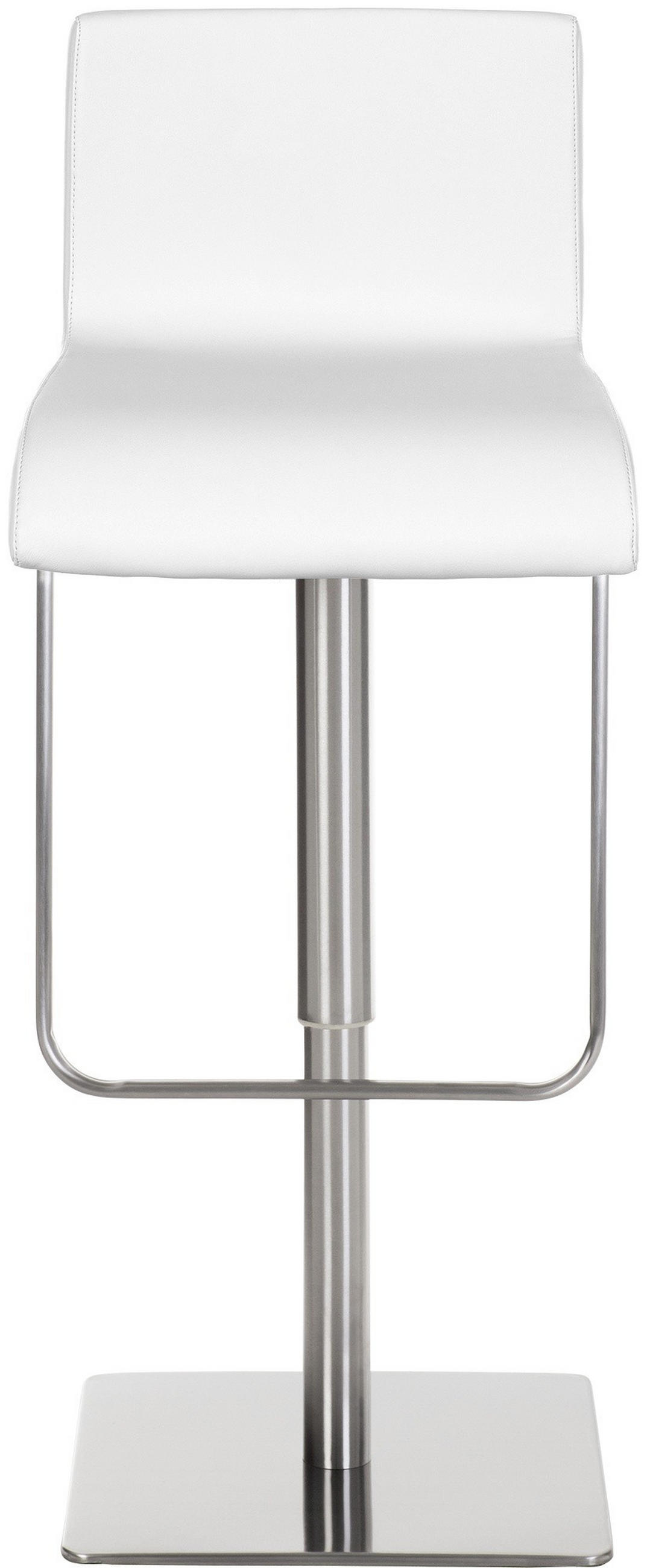 BARHOCKER Limon 80x39x46 cm weiß - Weiß, Leder (39/80/46cm) - furnicato