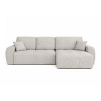 ECKSOFA Mit Schlaffunktion Und Bettkasten L-Form Ivo L, Chenille-Stoff Artico, Nata, Rechts - Beige, Holz (250/142cm) - Kaiser Möbel