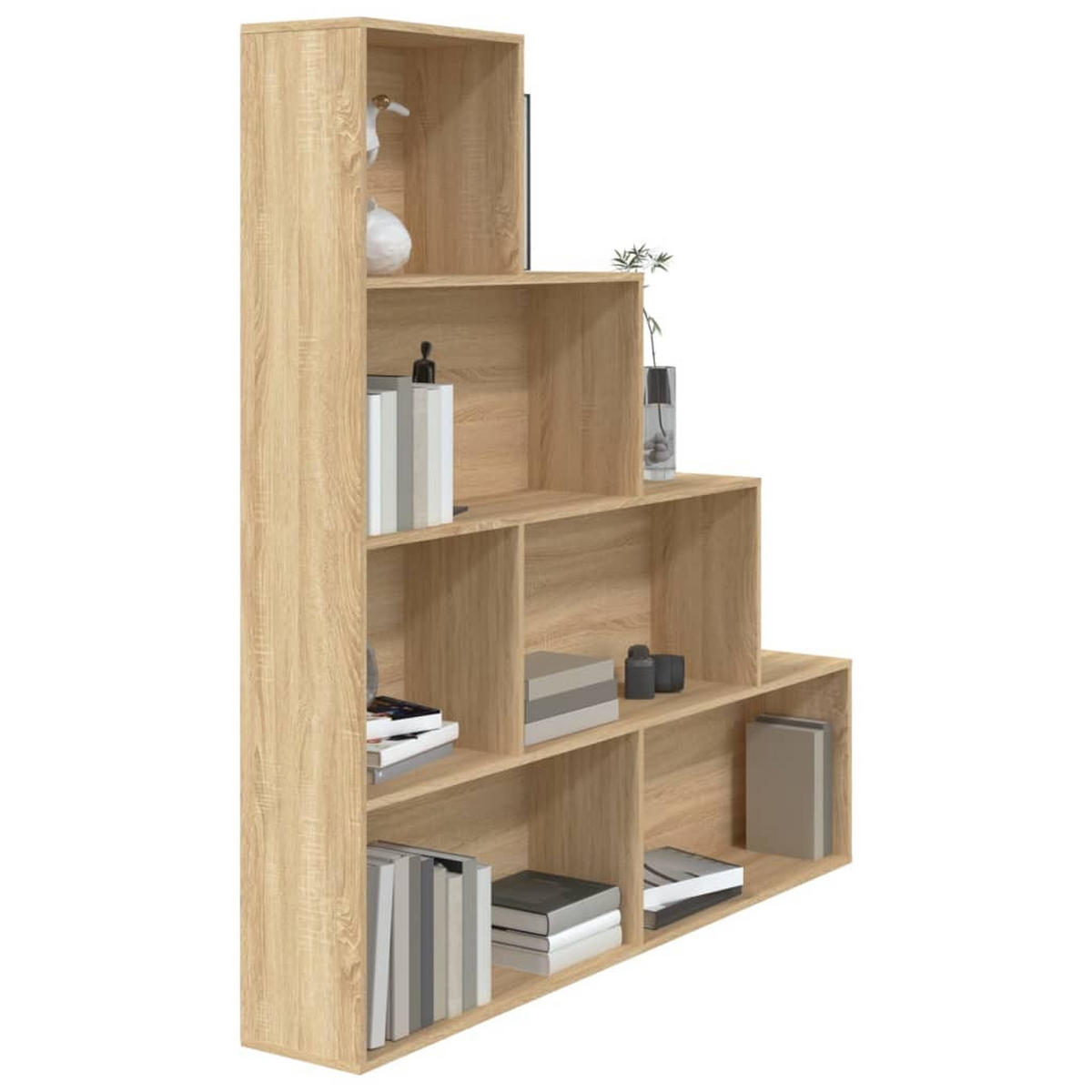 BÜCHERREGAL mit 4 Ebenen 155/24/160 cm aus Holzwerkstoff Sonoma-Eiche Dekor - Sonoma Eiche, Holz (155/160/24cm) - vidaXL