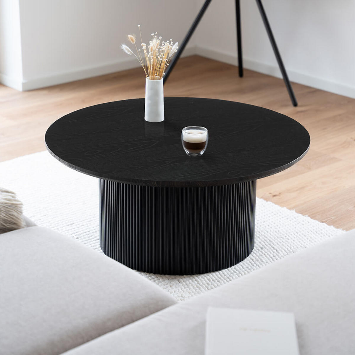 COUCHTISCH ADELINA - Dark Oak - Schwarz, Holz (90/90/40cm) - Home Deluxe