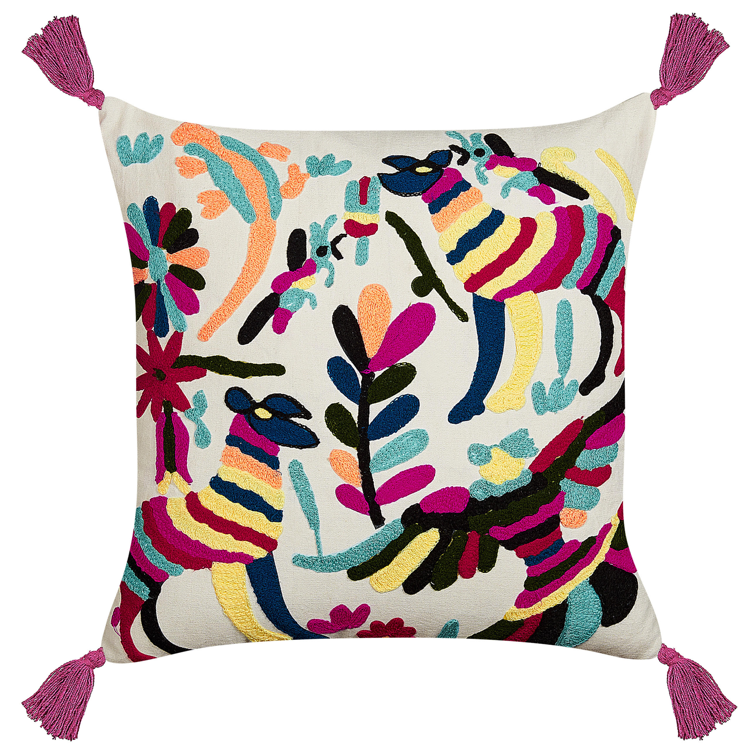 DEKOKISSEN Bunt 50/50 cm Raiganj - Multicolor, Naturmaterialien/Textil (50/50cm) - Beliani
