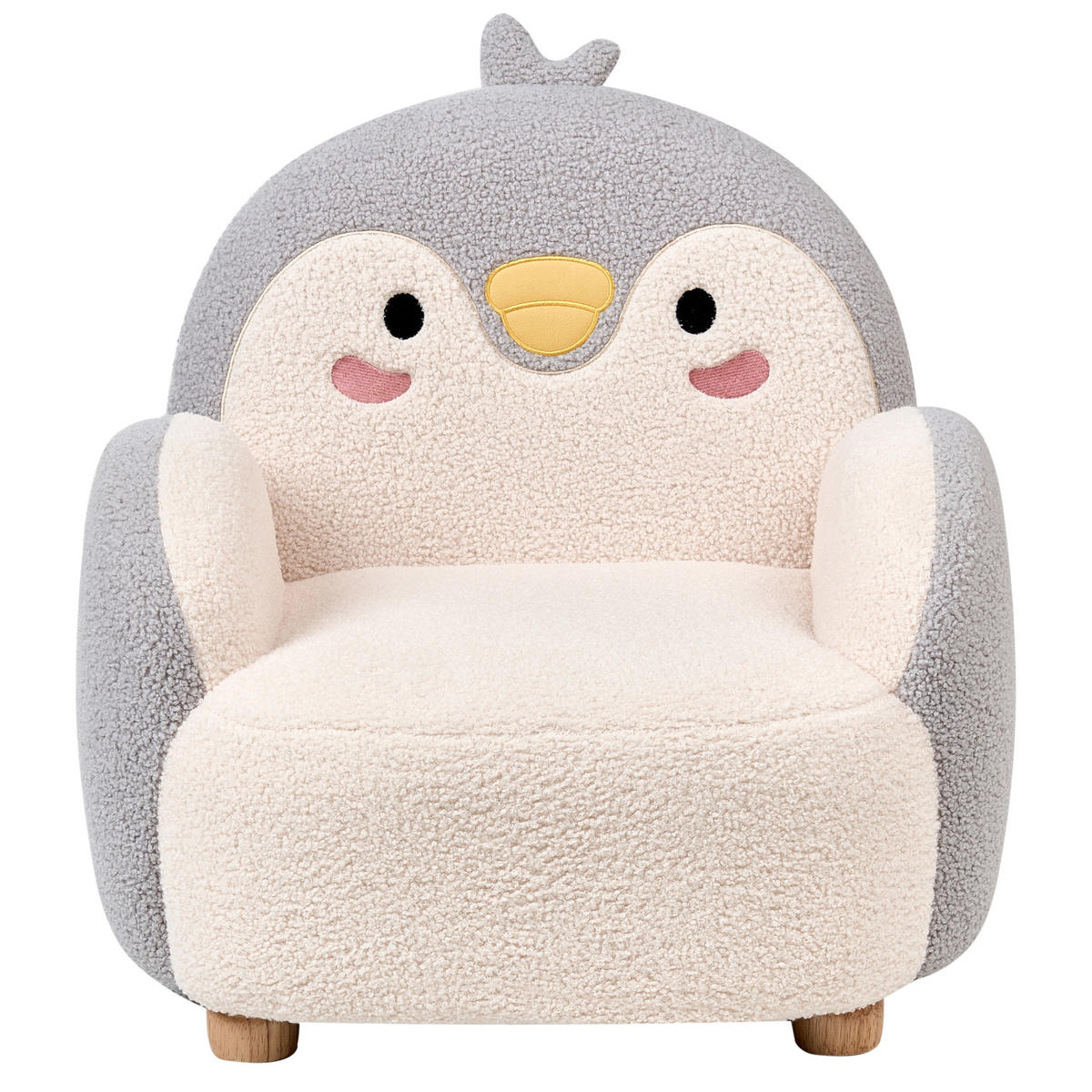 KINDERSESSEL Grau Fyn - Creme/Braun, Textil (50/60/55cm) - Beliani