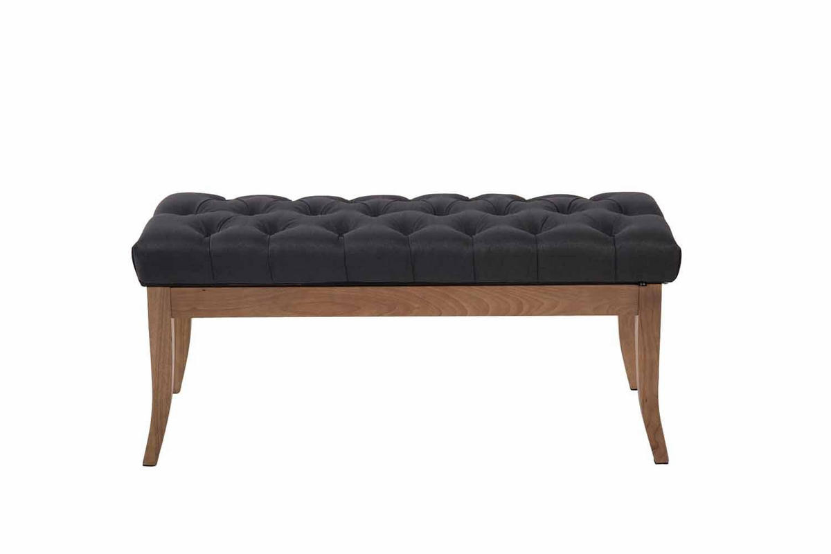 SITZBANK 100/38 cm Stoff schwarz - Schwarz/Naturfarben, Holz/Textil (100/46/38cm) - CLP