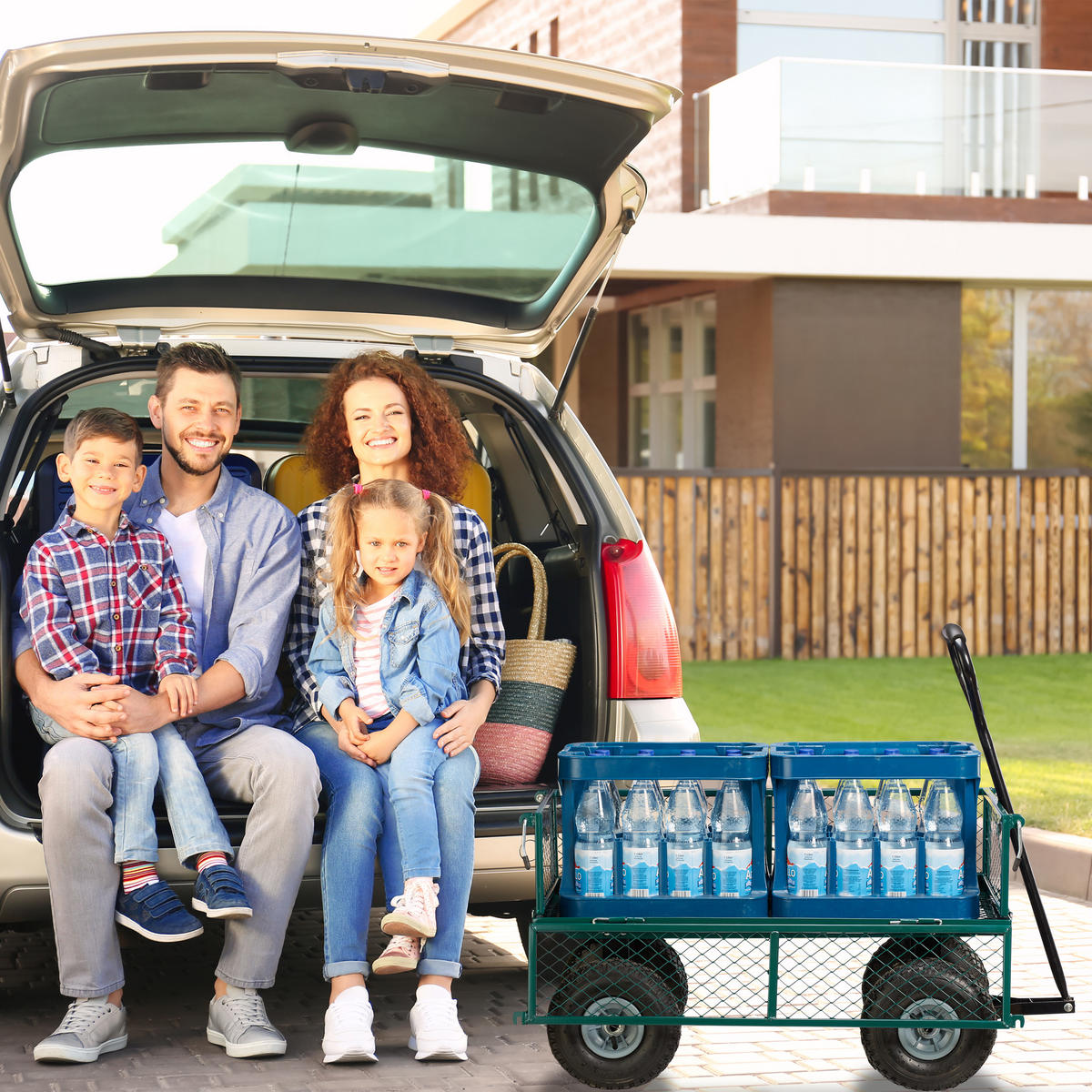 HANDWAGEN - Multicolor, Kunststoff/Metall (50/53.5/109cm) - Relaxdays