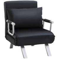 SCHLAFSESSEL, Polyester, Eisen, Schwarz - Schwarz, Kunststoff (77/80/65cm) - HOMCOM