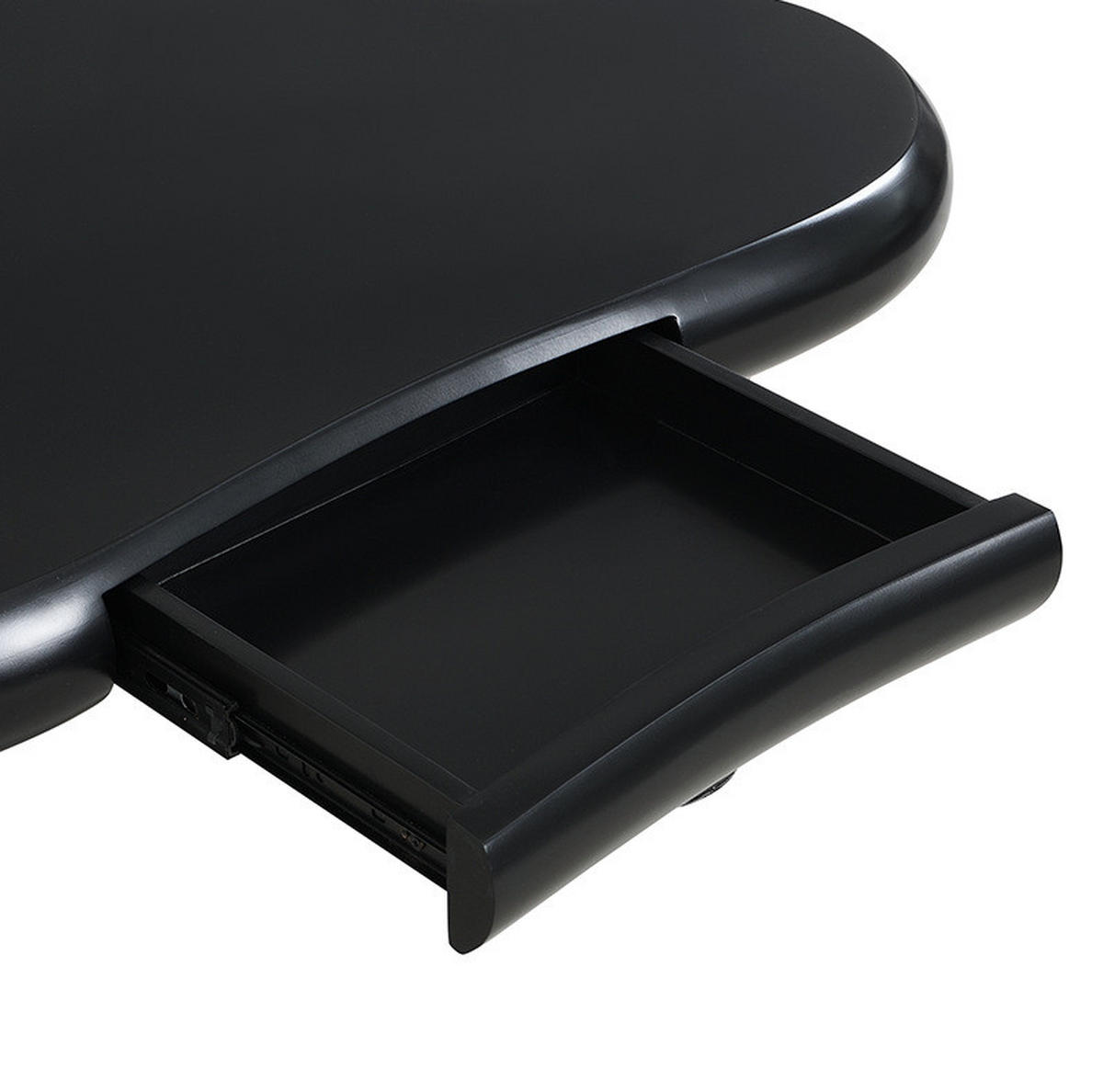 COUCHTISCH 98/65,5/40 cm mit 16-farbiger LED-Beleuchtung, Schublade und Cloud-Form aus MDF, Schwarz - Schwarz, Holzwerkstoff (98/65.5/40cm) - Redom