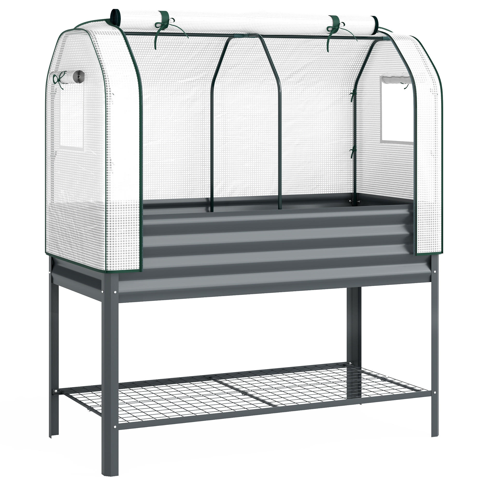 Outsunny Hochbeet Dunkelgrau 55x140x120 cm