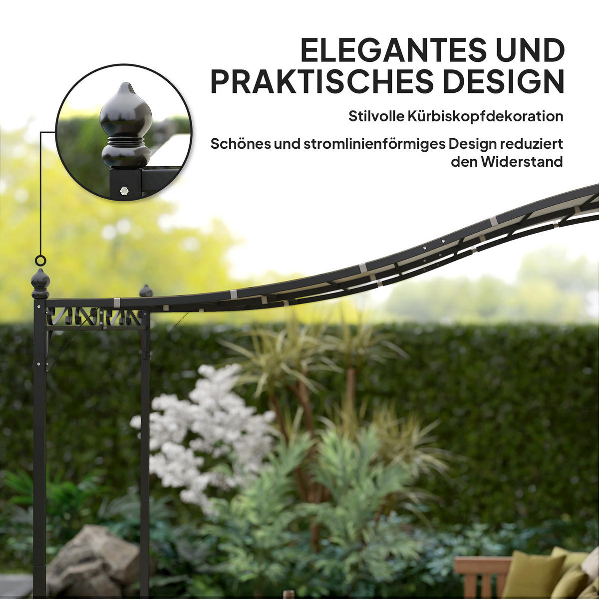 ANBAUPAVILLON Pergola mit Dach - Creme, Metall (298/250/248cm) - Outsunny