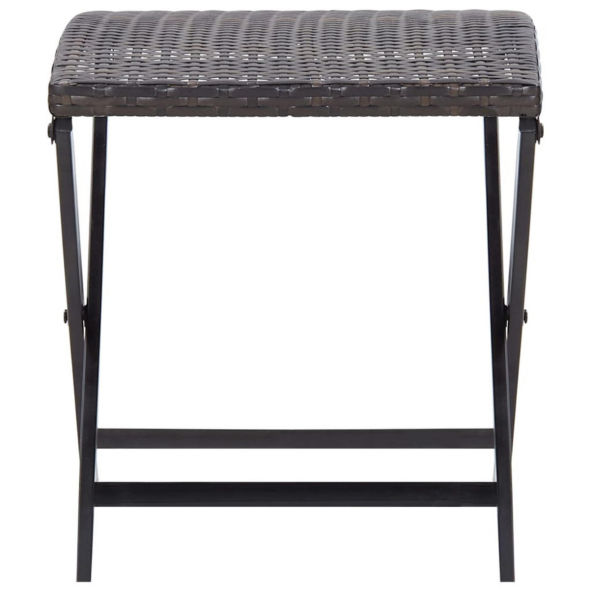 KLAPPHOCKER Poly Rattan Braun - Braun, Kunststoff (44/40/44cm) - vidaXL