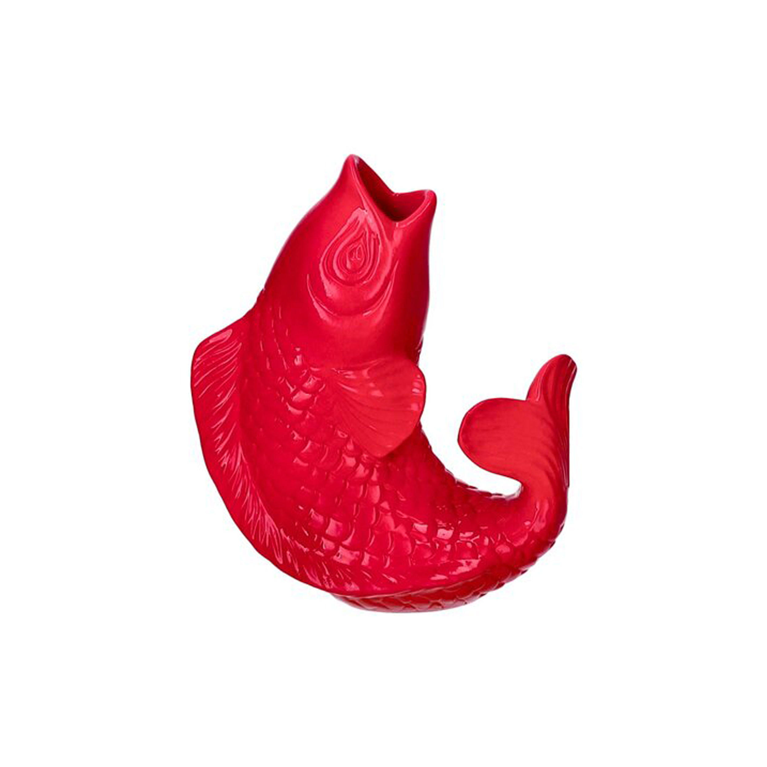 VASE Mamsell Koi XS, Fisch-Form, Steingut, Neon Pink, H 15.5 cm - Rosa, Keramik (15.5cm) - Gift Company