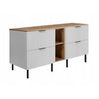 WASCHBECKUNTERSCHRANK FLOW mit Regal + Platte Eiche Craft 140/57/46 cm - Eichefarben, Holzwerkstoff (140/57/46cm) - Rodan