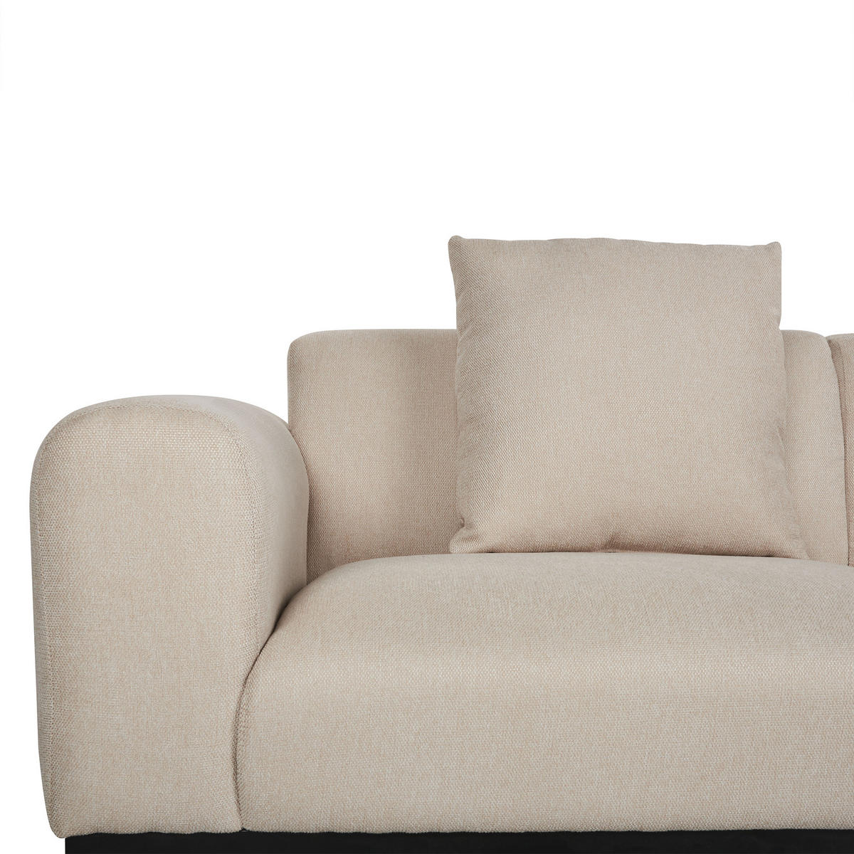 2-SITZER-SOFA Leinen hellbeige Malmos - Beige/Schwarz, Textil (196/78/85cm) - Beliani