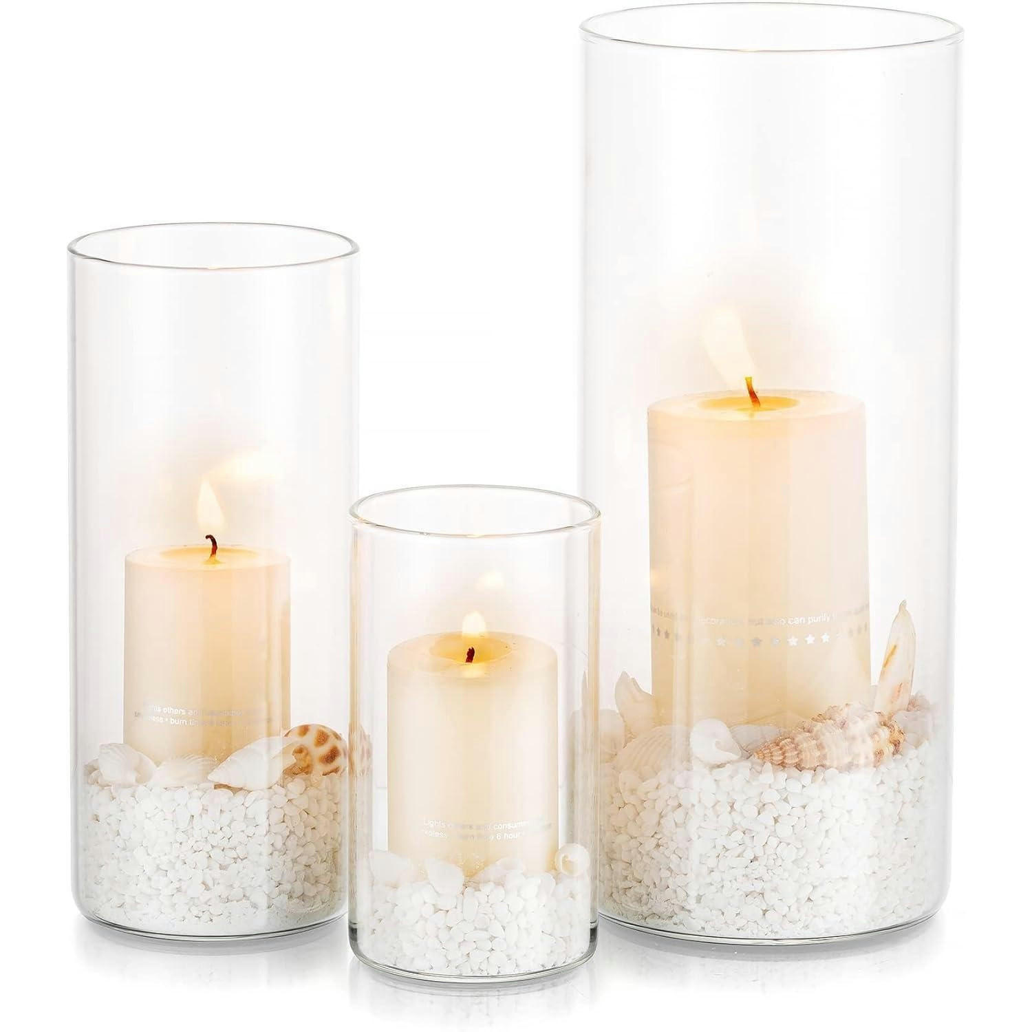 WINDLICHT Glas Set 3-teilig Zylinder modern - Transparent, Glas (20cm)