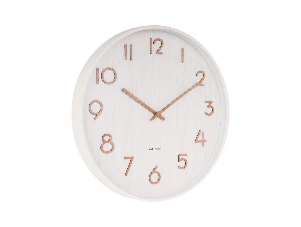 WANDUHR Pure Ø40 cm - Weiß, Holz (40/40/4.5cm) - Karlsson