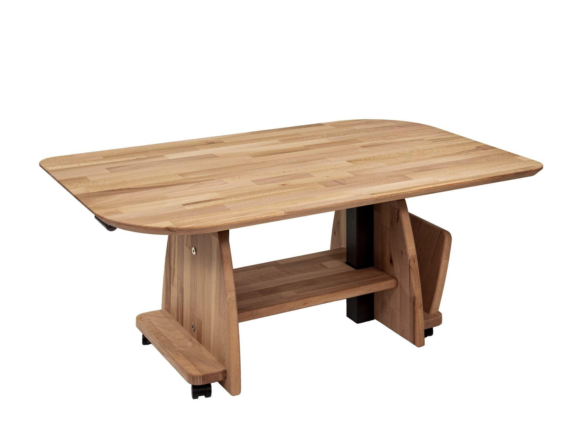 COUCHTISCH Cecislava 105x65x50 höhenverstellbar Wildeiche - Braun, Holz (105/65/50cm) - 58aufmkessel
