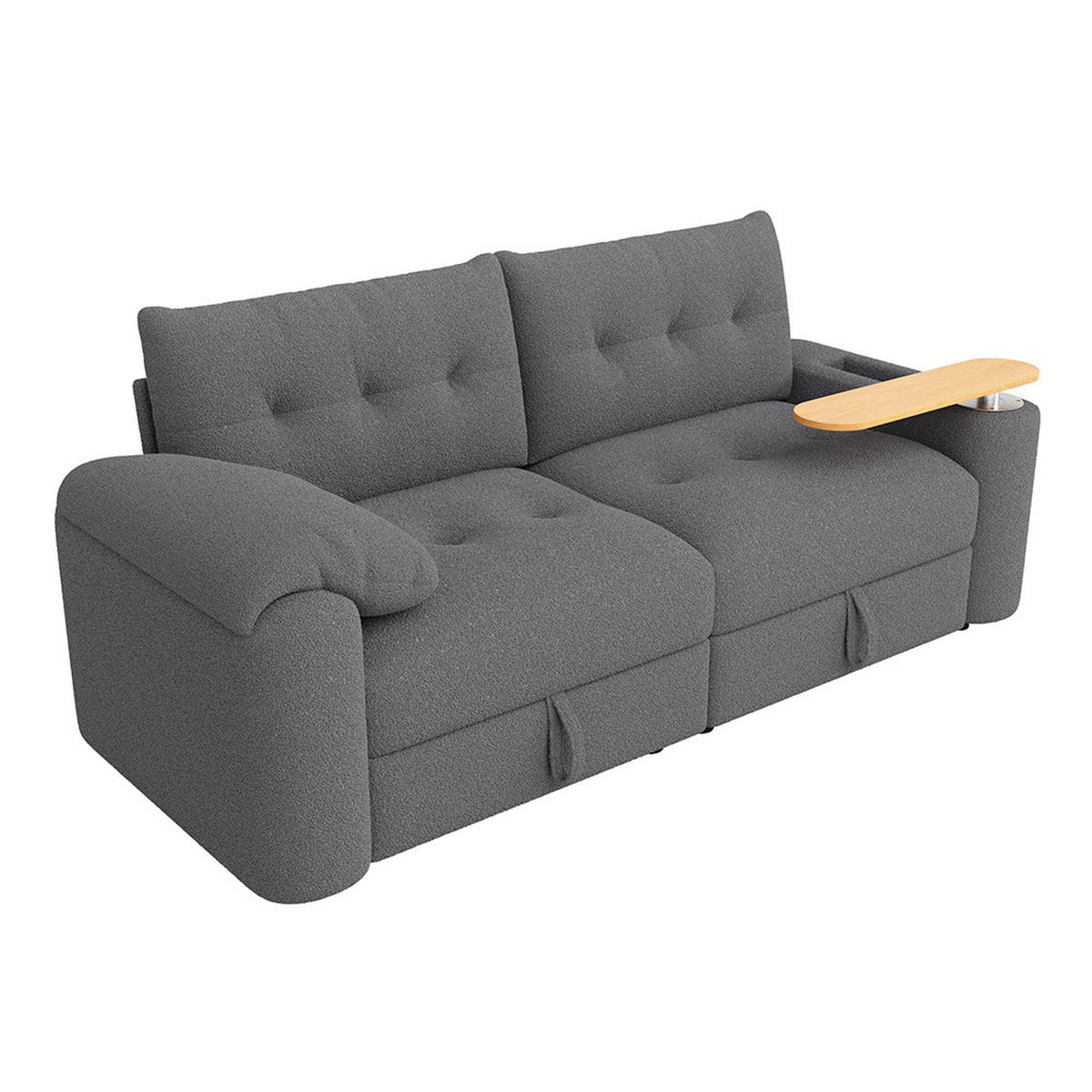 3-SITZER-SOFA mit Stauraum in Grau - Grau, Textil (80/87/207.5cm) - KOMHTOM