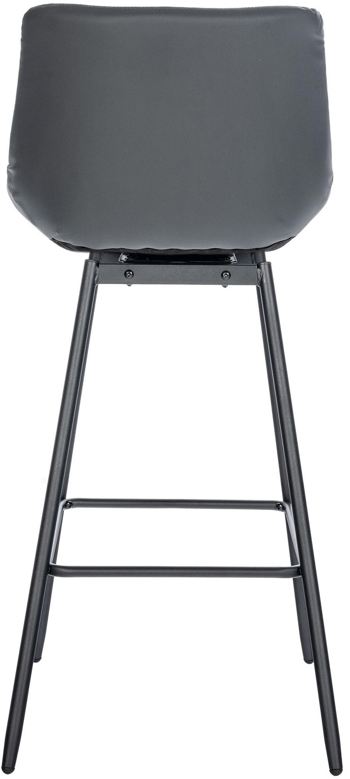 BARHOCKER Welton Schwenkbar Kunstleder grau - Schwarz/Grau, Kunststoff/Metall (49/105/56cm) - TPFLiving
