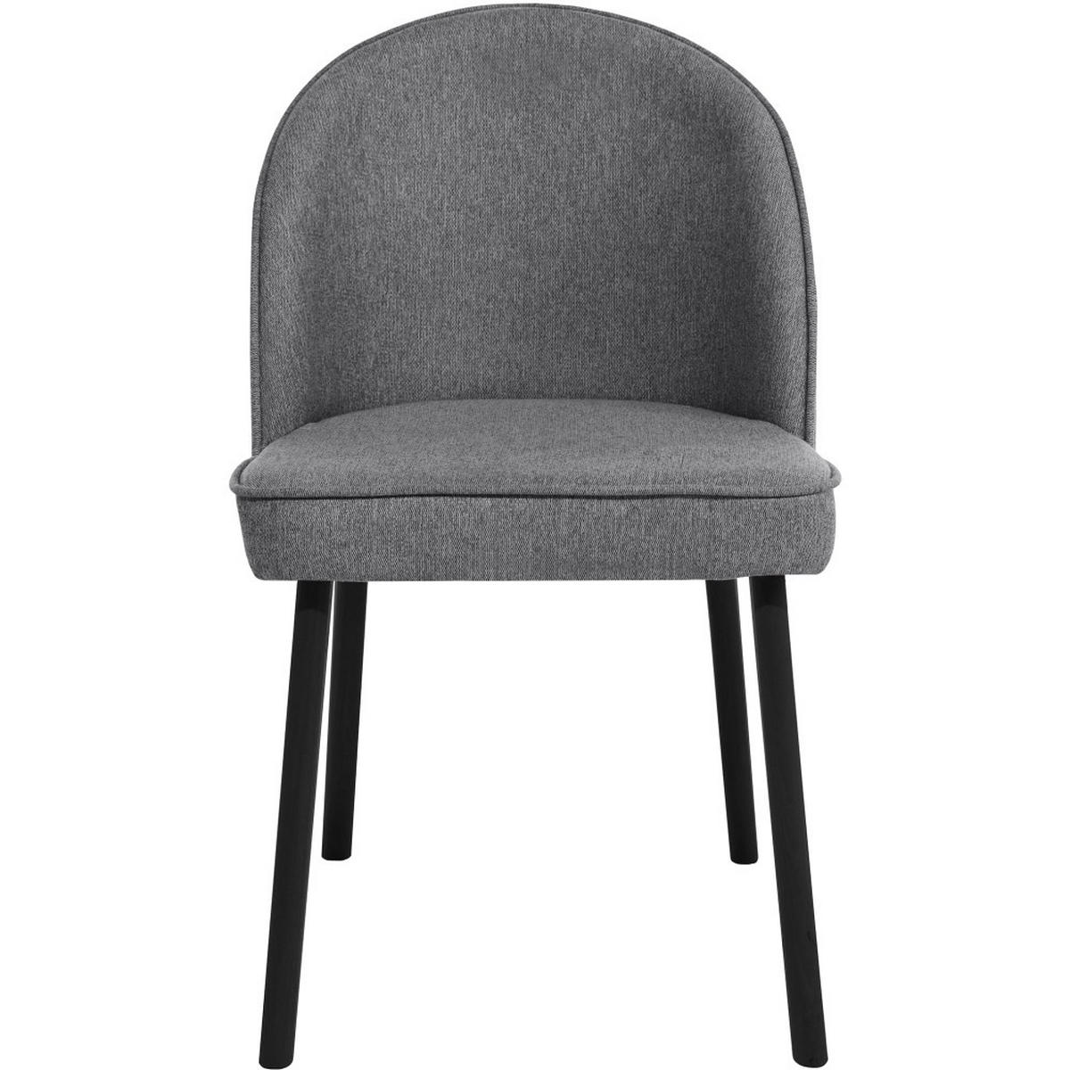 STUHL Luna, Polsterstuhl für das Esszimmer mit schwarzen Holzbeinen, Grau - Schwarz/Grau, Holz (51/87/46cm) - Beautysofa