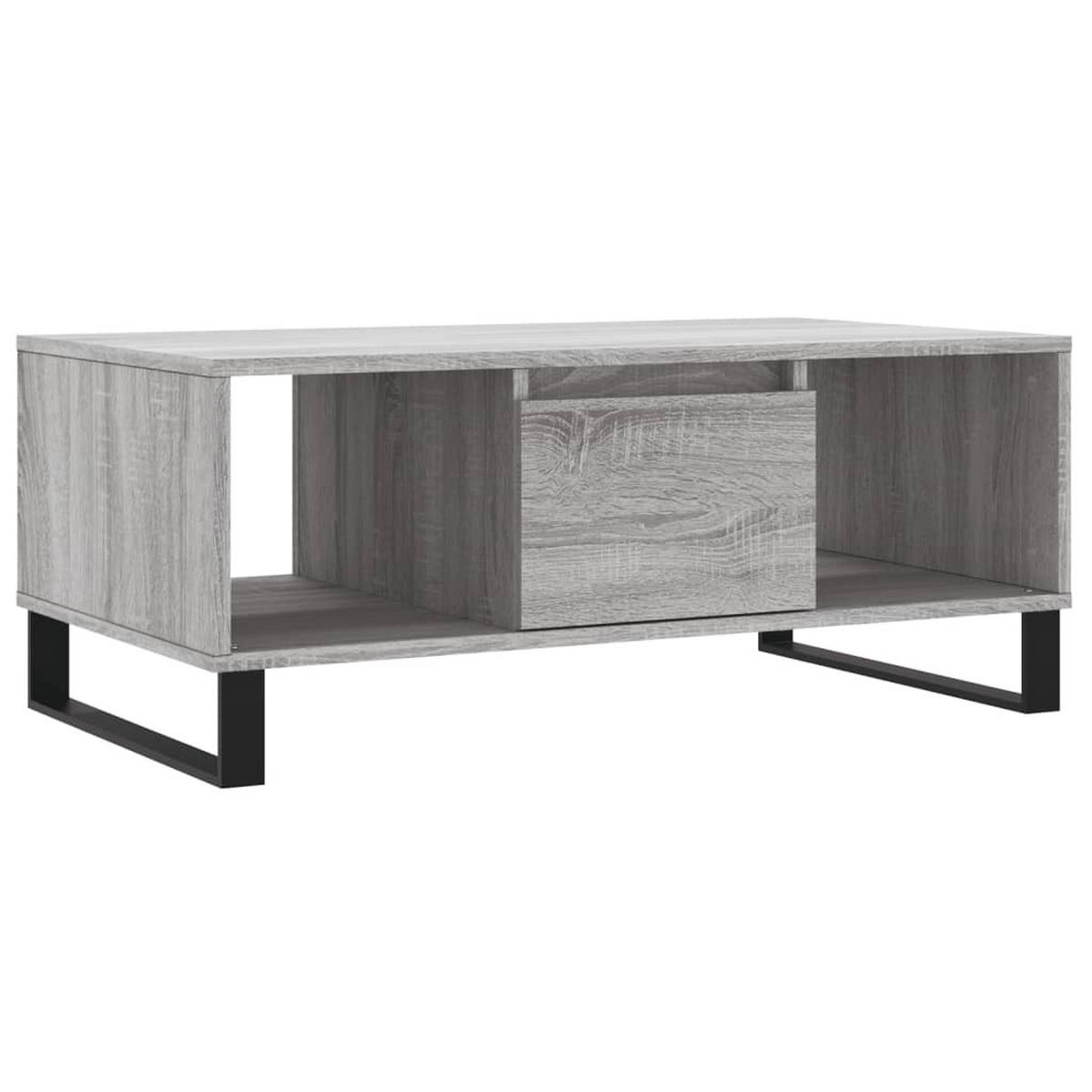 COUCHTISCH Grau Sonoma 90x50x36,5 cm Holzwerkstoff - Silbereichenfarben, Holzwerkstoff (50/90/36.5cm) - furnicato