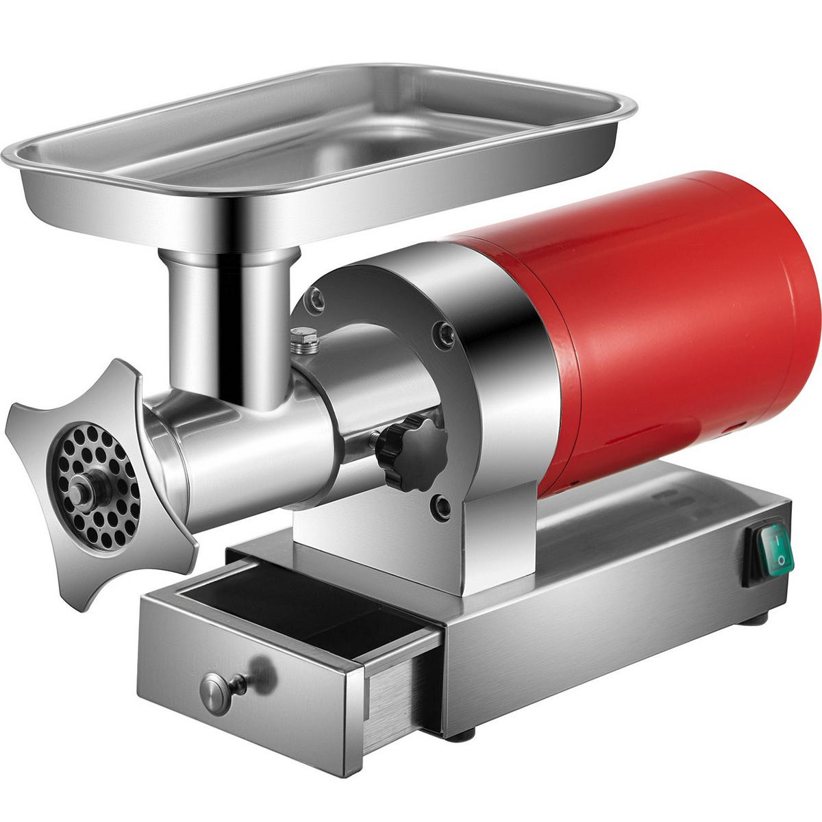 FLEISCHWOLF 800W Edelstahl Rot - Silberfarben, Metall (30.02/43/60.02cm) - Rolipo