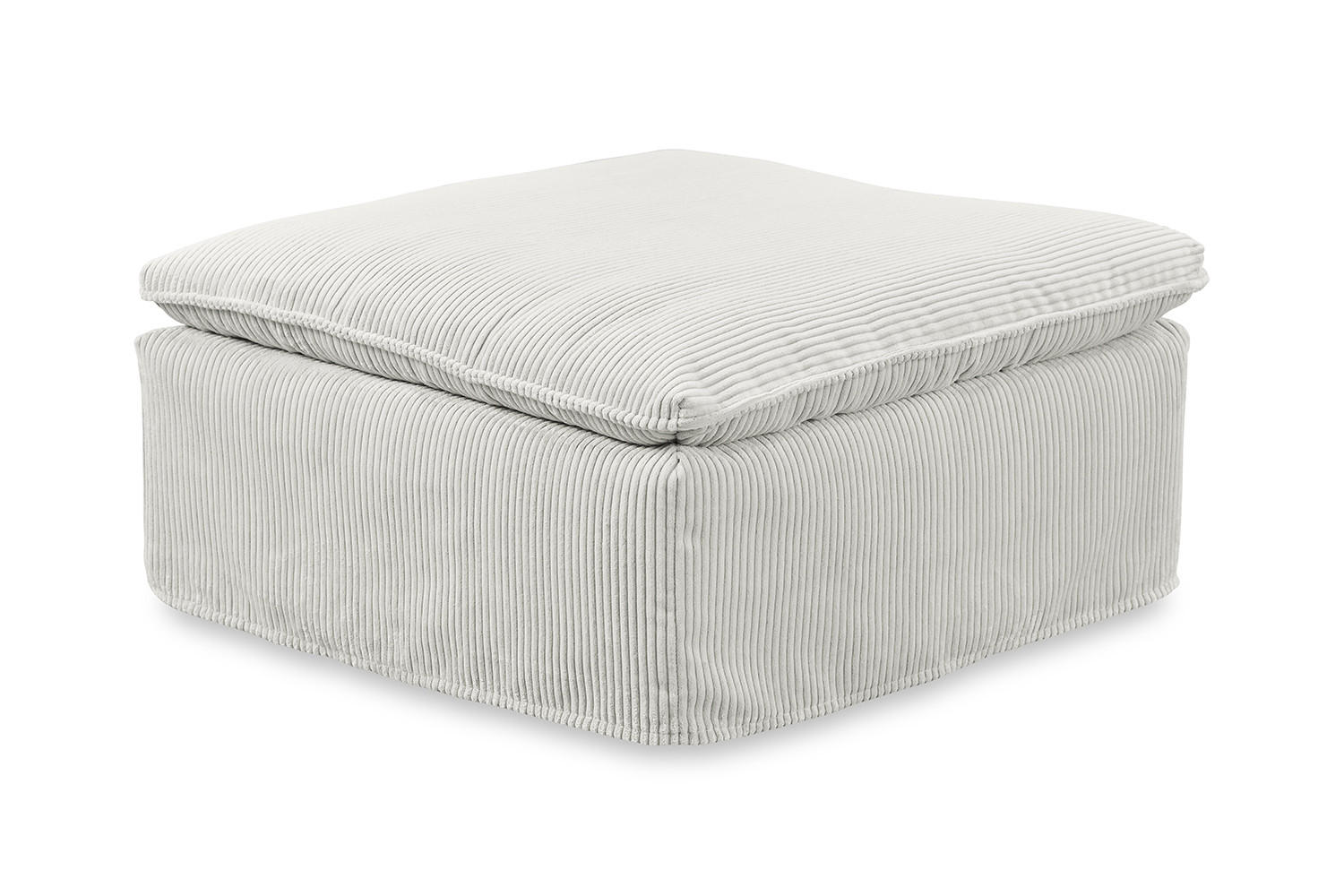 POLSTERHOCKER NETTA Hellgrau Cord - Hellgrau, Textil (90/46/90cm) - KAWOLA