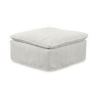 POLSTERHOCKER NETTA Hellgrau Cord - Hellgrau, Textil (90/46/90cm) - KAWOLA