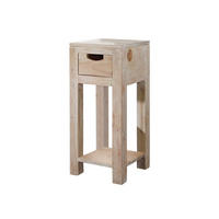 BEISTELLTISCH Akazie 29x29x65 white stone getüncht NATURE WHITE #31 - Beige, Holz (29/29/65cm) - Massivmoebel24