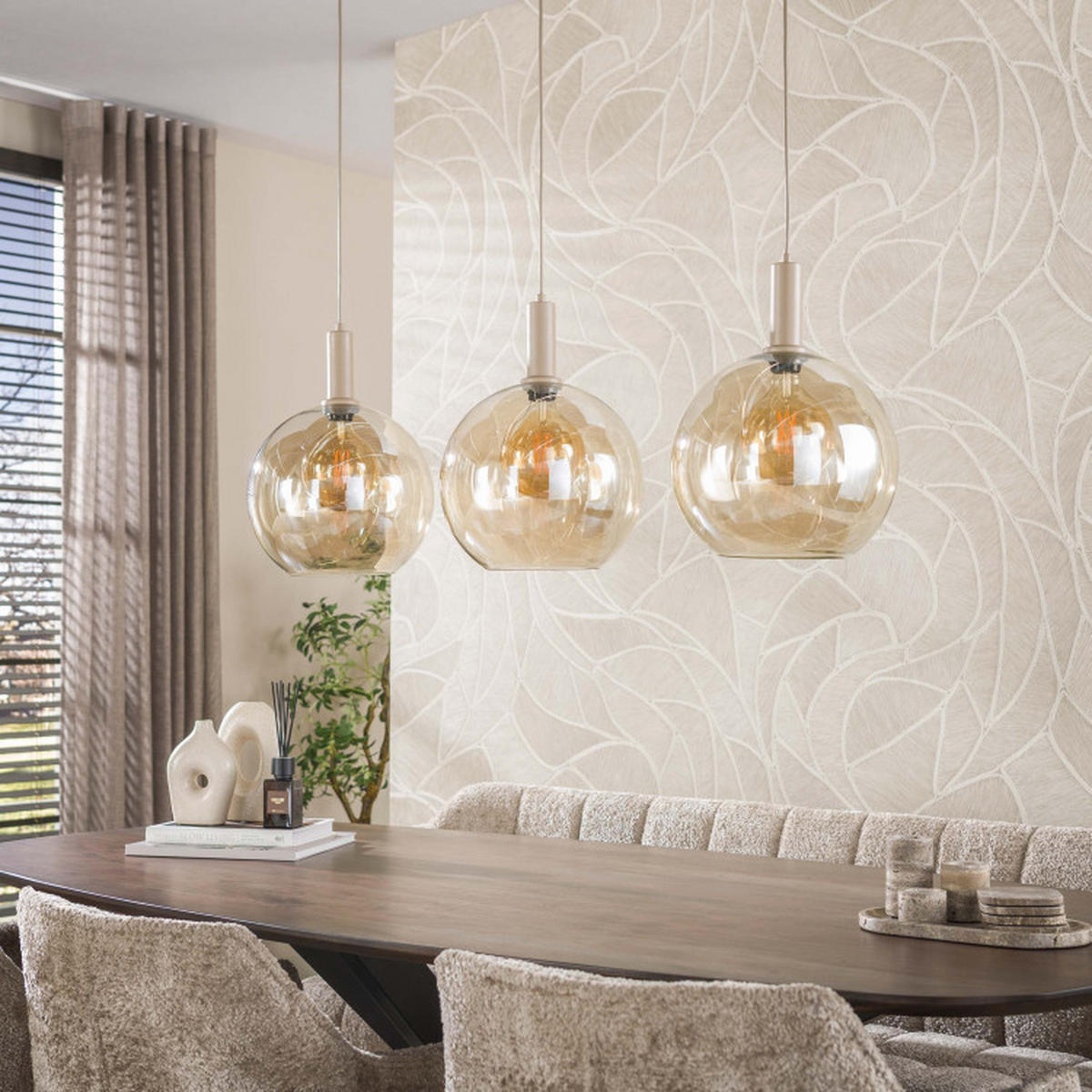 HÄNGELEUCHTE Orla Beige 30/115/150 cm - Beige, Textil (30/115/150cm) - Hoyz Collection