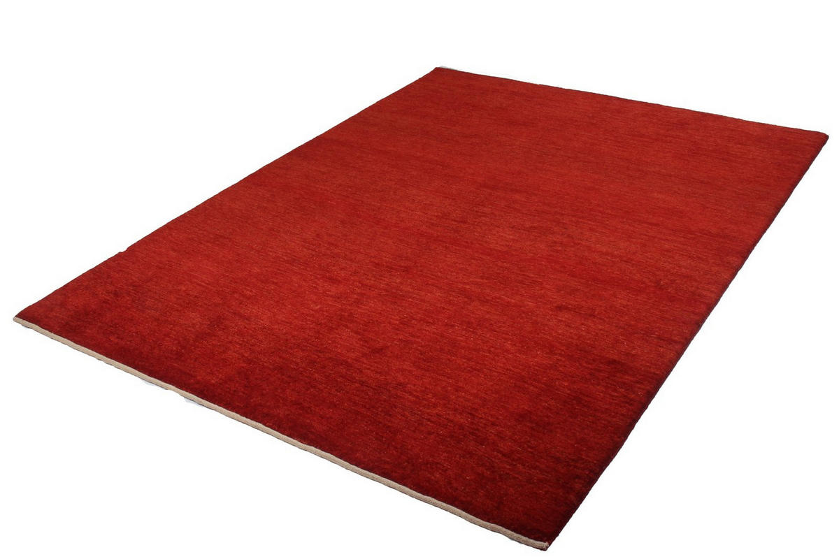 GABBEH-TEPPICH handgeknüpft Rizbaf Rot 208/150 cm Schurwolle - Rot, Textil (150/208cm) - Looma