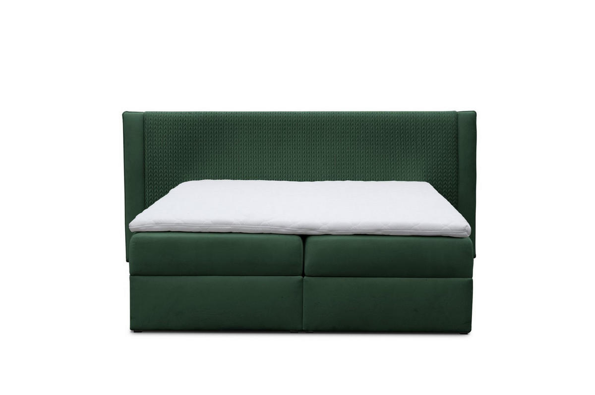 BOXBETT Cedric In Magic Velvet - Dunkelgrün, Holzwerkstoff/Textil (180/200cm) - Fun Möbel