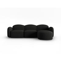 ECKSOFA rechts Blair aus Chenille-Stoff mischung schwarz 4 Sitzplätze - Schwarz, Textil (155/272cm) - Micadoni