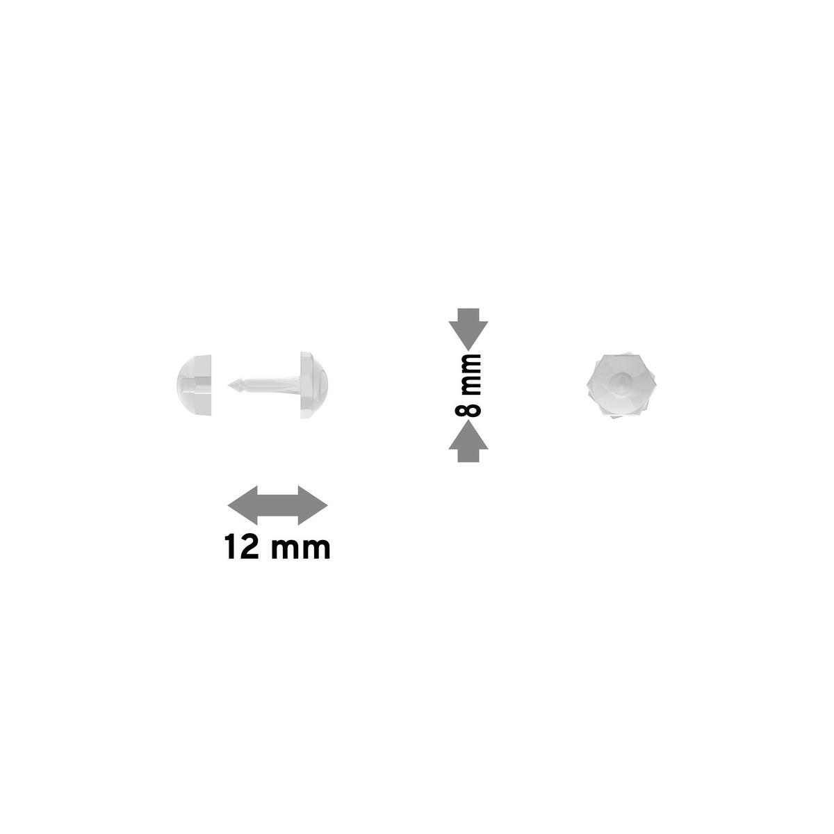 FALTENSTECKER, Glasklar, Packung 50 Stück - Transparent, Kunststoff (1.1/0.7/1cm) - INTERDECO