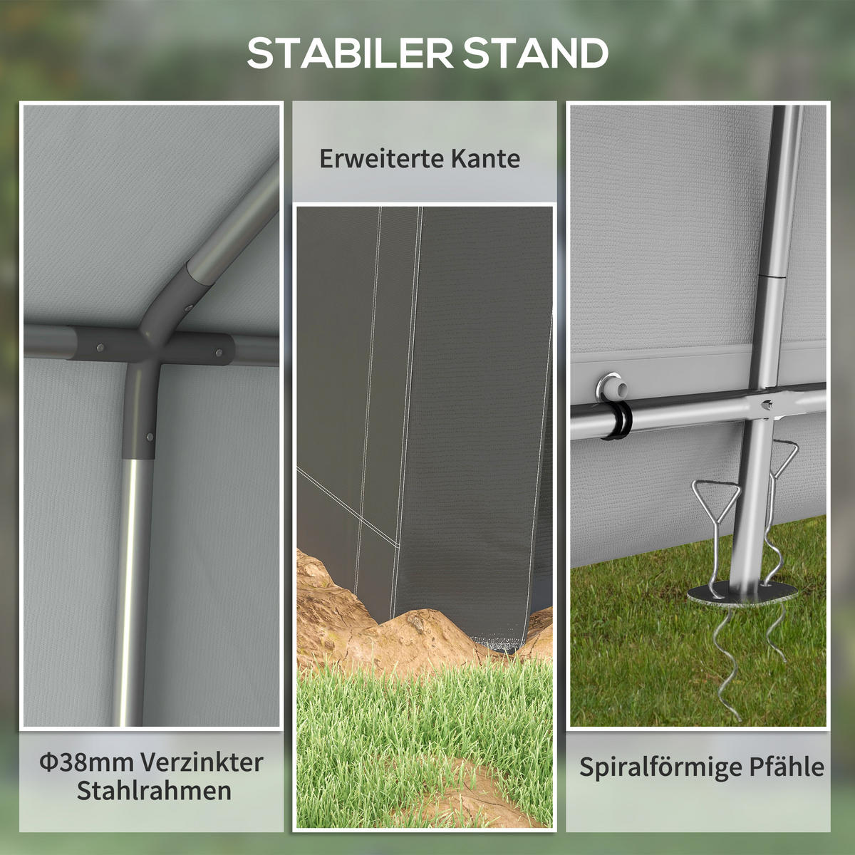 ZELT Garagenzelt Dunkelgrau 2,1 x 3,6 x 2,35 m - Dunkelgrau, Metall (360/235/210cm) - ComfortXL