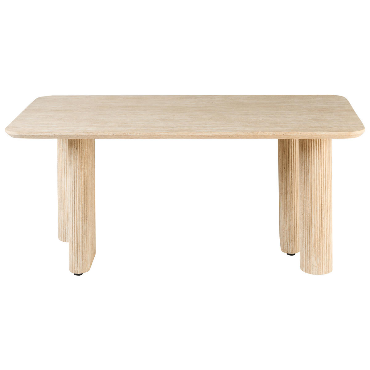 JÍDELNÍ STŮL Imitace travertinu 180/90 cm Barroy - béžová, kompozitní dřevo (180/90/76cm) - Beliani