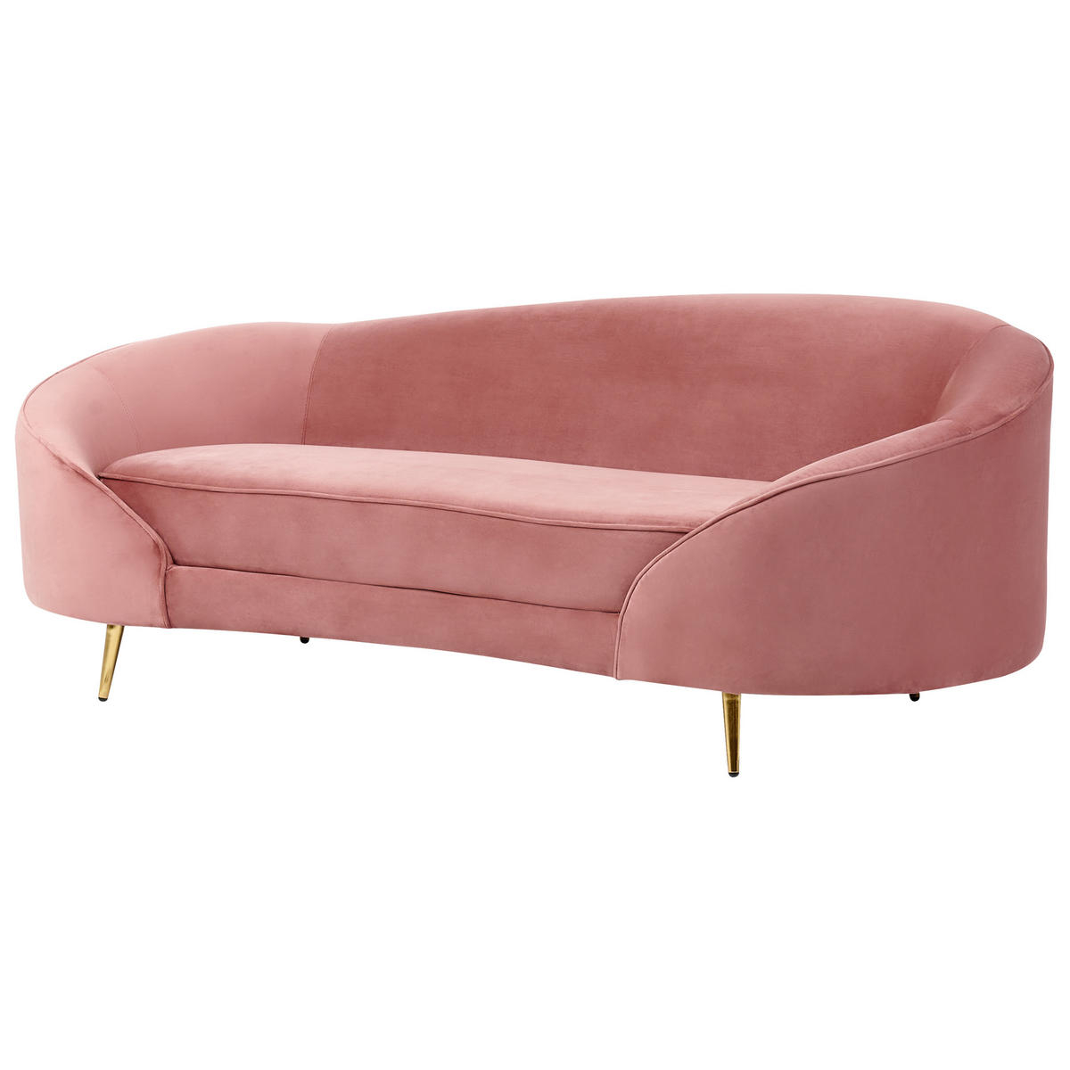 3-SITZER-SOFA Samtstoff Pastellrosa Savar - Rosa, Textil (183/69/84cm) - Beliani