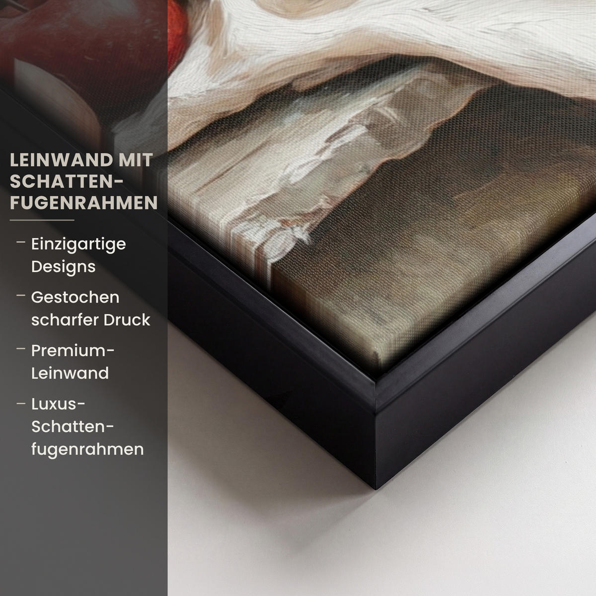 LEINWAND Bilder mit Rahmen - Obst - Kräuter - Ländlich - 60x80 - Naturfarben, Textil (60/80cm) - MuchoWow