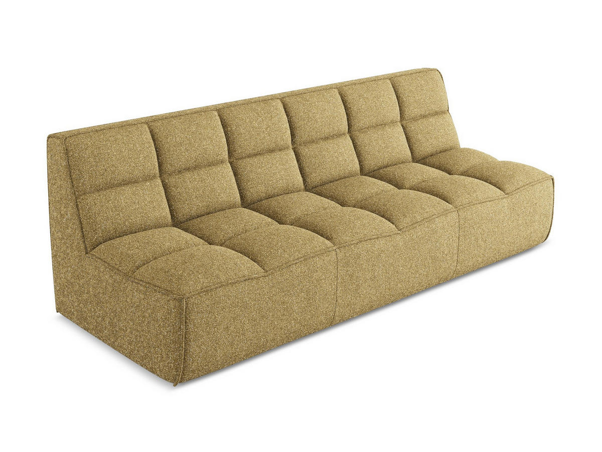 3-SITZER SOFA Strukturstoff Stoff Gelb - Currygelb/Gelb, Kunststoff/Textil (210/75/93cm) - Makamii