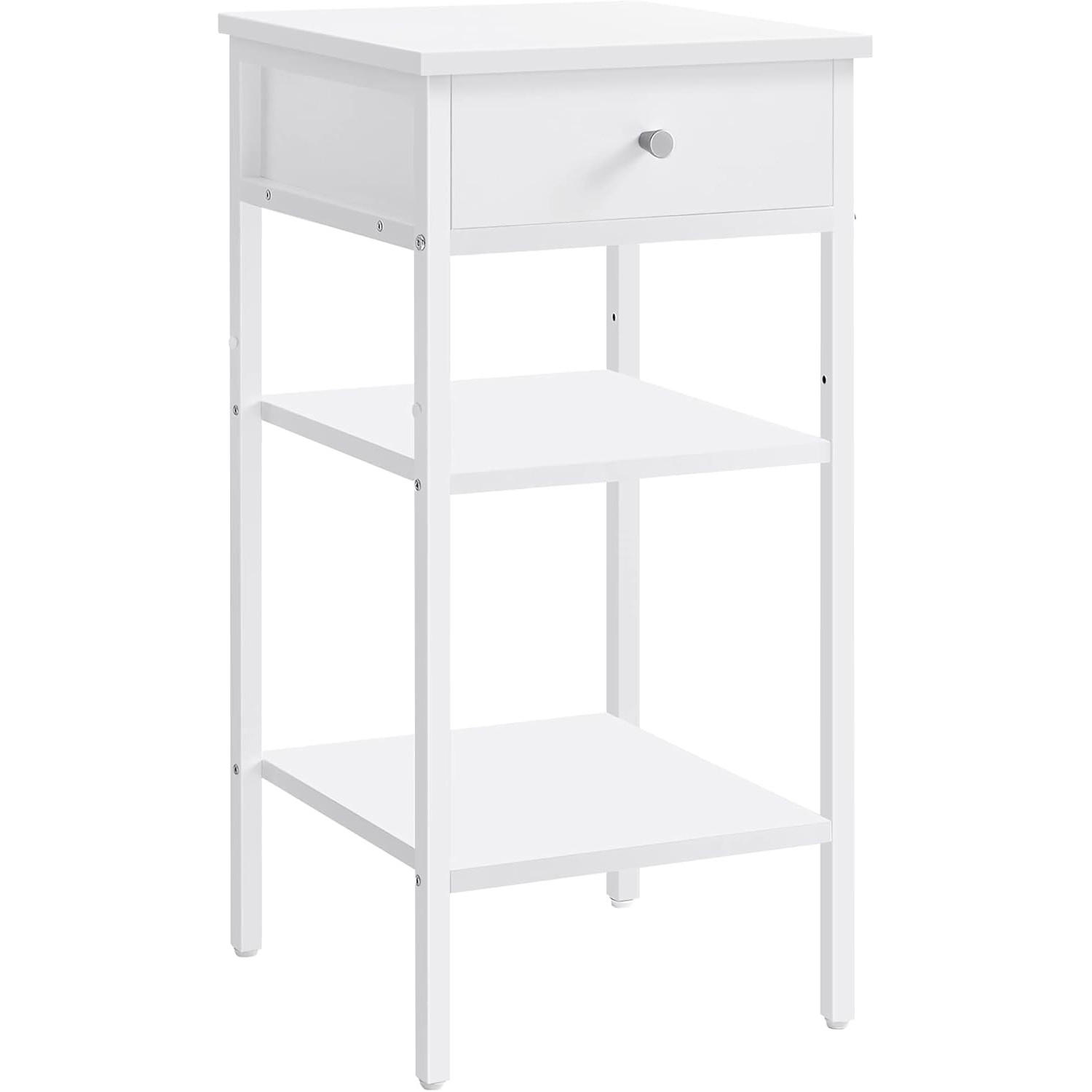 BEISTELLTISCH Weiß 35x35 cm LET502B14 Mit Schublade - Weiß, Metall (35/35/70cm)