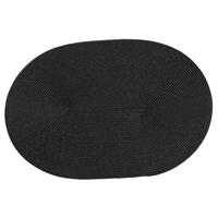 PLATZSET Polypro Schwarz oval ca. 45x30 cm Platzdeckchen Tischset - Schwarz, Kunststoff (30/45cm) - TiborTex
